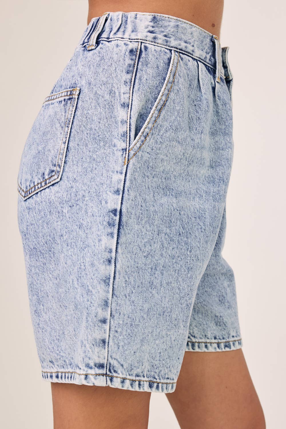 High-Rise Boyfriend Denim Shorts