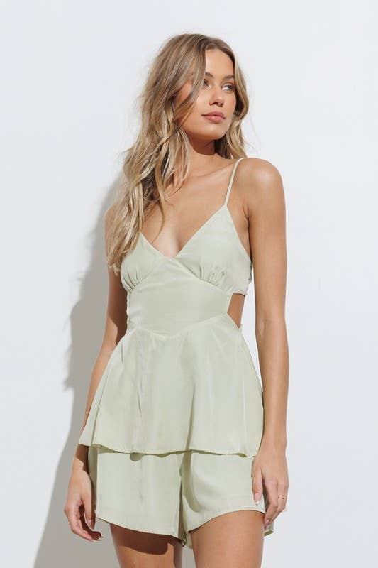 Anna Layered Backless Romper