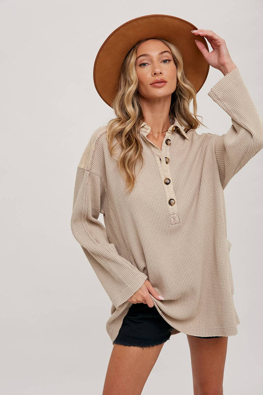 Thermal Henley Tunic Shirt